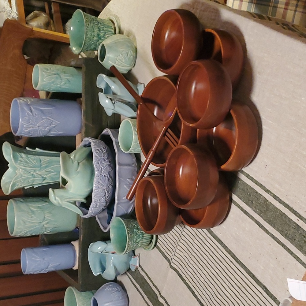 Danish Modern Mid-century Hellerware Teakwood Salad Serving Set
